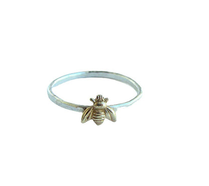 Golden Bumblebee Sterling Silver Ring