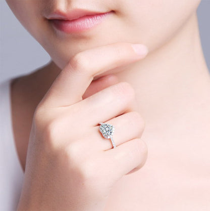 Luminous Heart Halo Ring