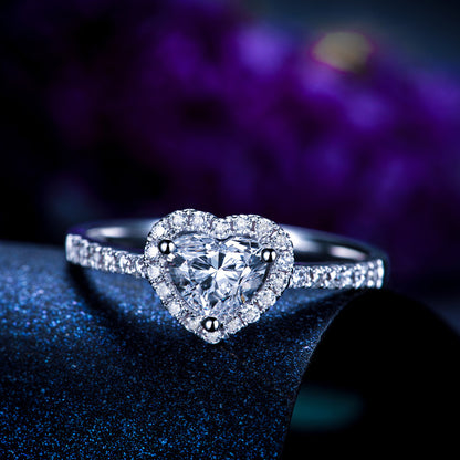 Luminous Heart Halo Ring