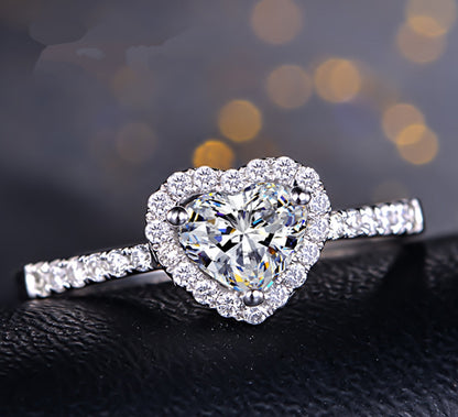 Luminous Heart Halo Ring