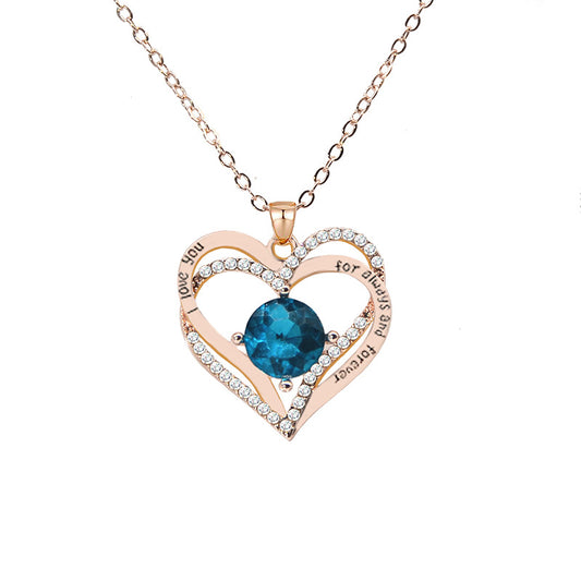 Eternal Embrace Birthstone Heart Necklace