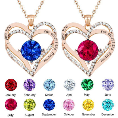 Eternal Embrace Birthstone Heart Necklace