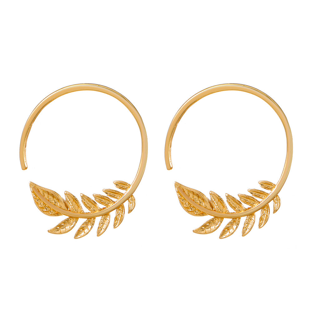 Golden Laurel Embrace Earrings