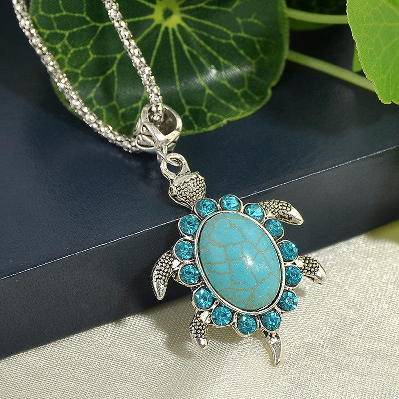 Azure Oceanic Turtle Pendant